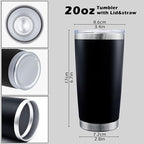 20oz Tumbler Bulk Stainless Steel Tumblers with Lid Vacuum Insulated Double Wall Travel Coffee Mug Powder Coated Tumbler Cup for Hot and Cold Drinks(Black, 12 pack)