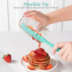 U-Taste Skinny Silicone Jar Spatula: 600ºF Heat-Resistant Food-Grade 10in Long Narrow Sourdough Stirring Stick, Seamless Flexible Peanut Butter Spreader for Scraping Icing Bread Cream, Jam (Aqua Sky)