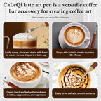 Latte Art Pen 1Pcs,Stainless Steel and Brass with Rosewood Handle of Tools - Barista Tools for Art on Latte,Cappuccino,Espresso - Perfect Coffee Accessories for Coffee Bar