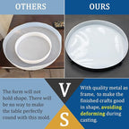 Lallisa 24 Inch Extra Large Resin Table Molds Round Epoxy Resin Molds Set with Metal Frame 3 Hairpin Legs for Table Epoxy Resin Table Mold Epoxy Table Mold for Charcuterie Board River Table DIY Art