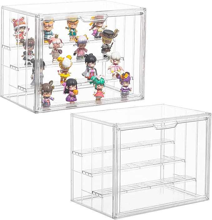 Display Case for Collectibles 4 Layer Updated Adjustable Acrylic Display Case by LXLXXL