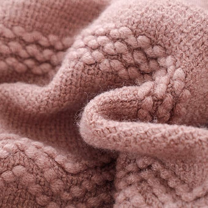 BOURINA Coral Pink Throw Blanket 50 x90 Inches Textured Solid Soft Sofa Throw - Image 6