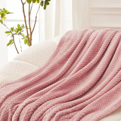 Exclusivo Mezcla Soft Waffle Fleece Bed Blanket King Size, Cozy Flannel - Image 5