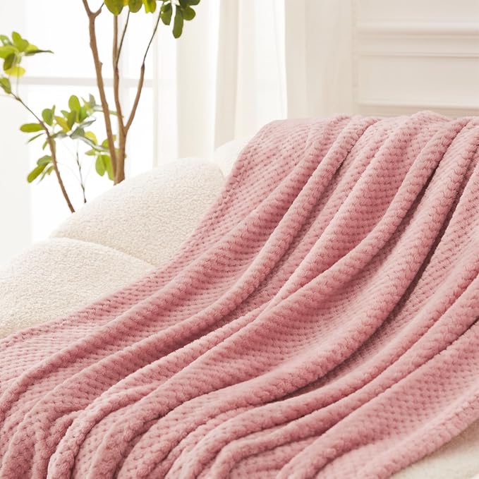 Exclusivo Mezcla Soft Waffle Fleece Bed Blanket Twin XL Size, Cozy Fluffy Design - Image 5