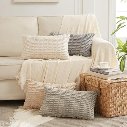 Fancy Homi 4 Packs Grey Decorative Throw Pillow Covers 14x24 Inch - Image 6