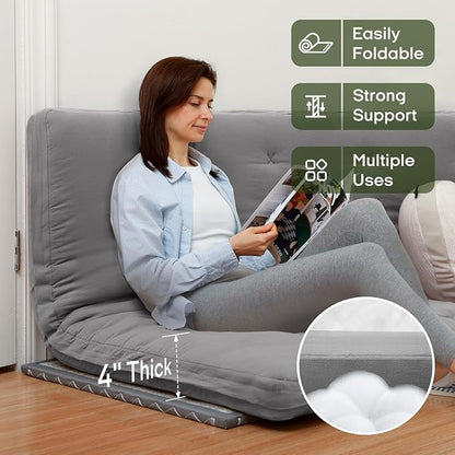 ZonLi Japanese Floor Futon Mattress Twin Size 75"x 39", 100% Cotton Cover 4'' - Image 2