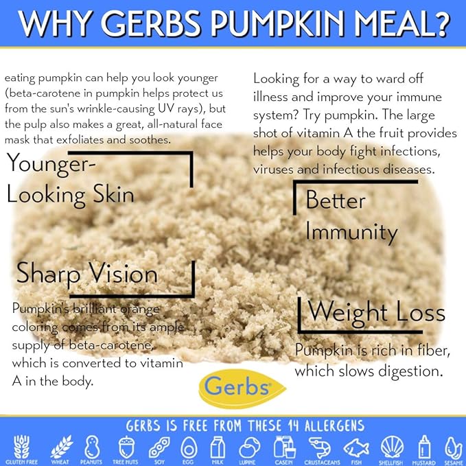 GERBS Pumpkin Seed Meal 4 LBS. Premium Grade | Freshly Harvested & Packaged in Resealable Bulk Bag | Non-GMO, Keto & Paleo | Heart healthy, Natural Sleep Aid & antioxidant rich | Gluten Peanut Free