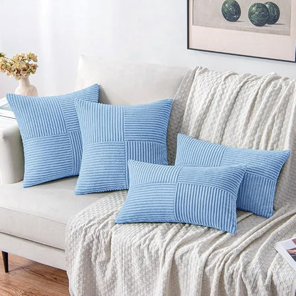 MIULEE Light Blue Decorative Throw Pillow Covers - Image 4