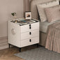 Smart Nightstand with Wireless Charging, with Fingerprint Lock Drawer, Night by QHRAY