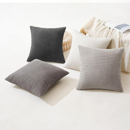 MIULEE Timeless Neutral Euro Sham Pillow Covers 24x24 Set of 4 Mid Century - Image 4