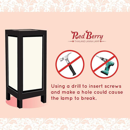 RED BERRY THAILAND LANNA LAMP Japanese Sakura/Cherry Blossom LAMP - Image 10