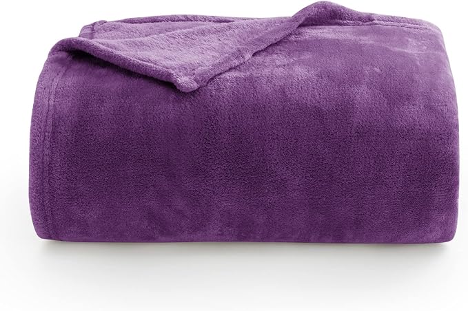BEDELITE Fleece Blanket Soft Plush King Size Bed Blanket Purple 108"x90" | - Image 7