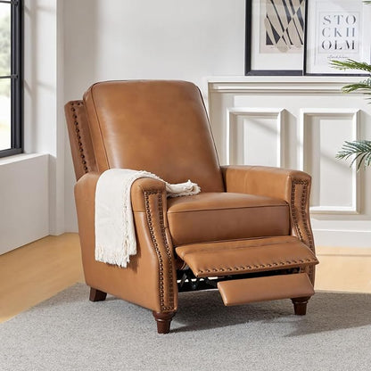 HULALA HOME Genuine Leather Manual Recliner Chair - Image 3