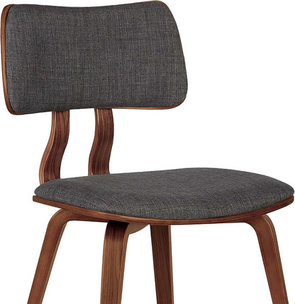Armen Living Jaguar Dining Chair in Charcoal Fabric and Walnut Wood Finish - Image 9