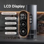 AMZCHEF Portable Espresso Machine w/ 9000mAh Battery & USB-C, 2-in-1 Travel Coffee Maker for Ground/NS Capsules, Car Coffee Machine Self-Heating for Camping, RV, Hiking, Office, Aluminum