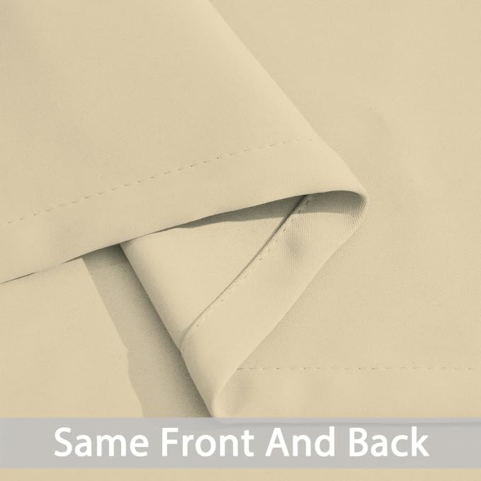 Yakamok Room Darkening Curtains 62x72 inch Length Beige-Living Room | 2 panels - Image 5