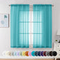 Chyhomenyc Sheer Curtains 63 Inch Length 2 Panels, Turquoise | Light Filtering by Chyhomenyc