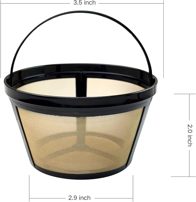 Reusable Coffee Filters for 4-6 Cup Coffee Makers - BPA Free, Fits Mr. Coffee, Black+Decker, Walmart Mainstays & Most 4-6 Cup Basket-Style Brewers (1-Pack)
