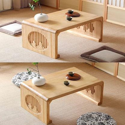 Vintage End Table, Japanese Style Tatami Coffee Tables Mortise and Tenon - Image 2