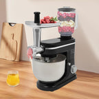 Stand Mixer, 3-in-1 Food Processor Multifunctional Electric Kitchen Mixer with 6 Accessories for Most Home Cooks, 6.34 Qt (Black)