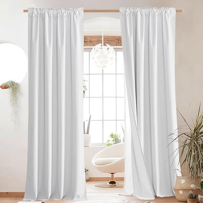 NICETOWN Back Tab 100% Blackout Linen Curtains - Image 2
