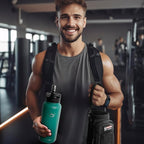 NATURE PIONEOR Insulated Water Bottles with Carrier Holder Sleeve - 32 ounce Stainless Steel Water Bottle with 3 Lids,straw,Keeps Hot and Cold