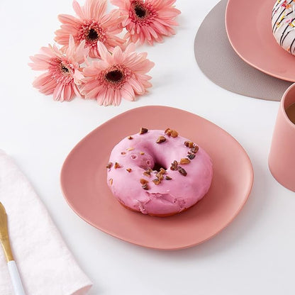 Stone Lain Delilah Salad Plate 6-Piece Dish Set, Porcelain, Terracotta