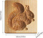 Wooden Cookie Biscuit Mold, 3D Baking Mold, Embossing Craft Decorating Baking Tool, Suitable for Halloween Thanksgiving Christmas Kitchen DIY (Squirrel 10 * 10 * 2)