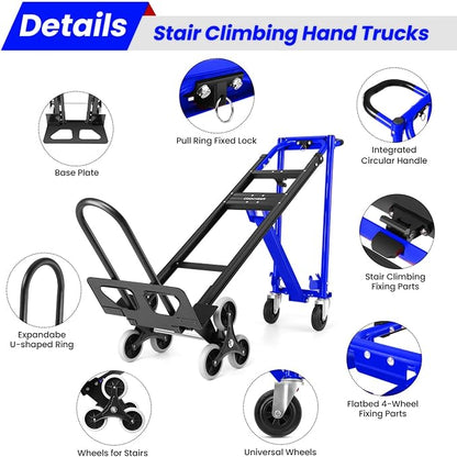 4-in-1 Hand Truck Dolly Heavy Duty Industrial Convertible, 1000 LBS Stair - Image 5