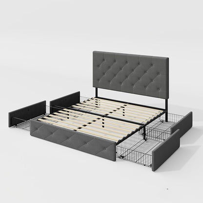 Allewie Upholstered Queen Size Platform Bed Frame - Image 9