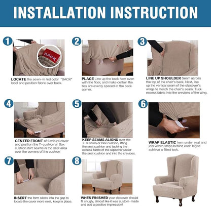 H.VERSAILTEX Wing Chair Slipcover Chair Covers - Image 6