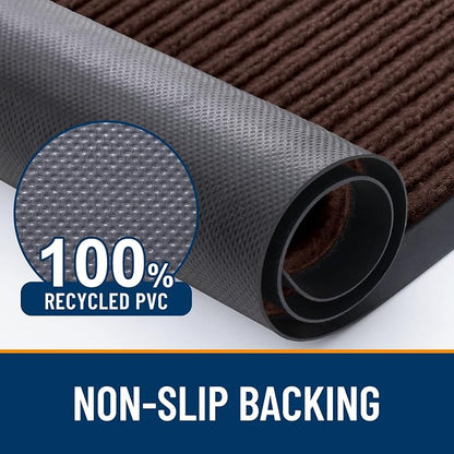 OLANLY 2-Pack Front Door Mats 47x32, Waterproof Heavy-Duty Doormats | Brown - Image 3