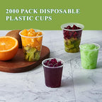 Vplus 2000 Pack 3 OZ Cold Clear Small Plastic Cups, 3 Ounce Disposable Measuring Tasting Sample Mouthwash Dessert Shot Cups for Bathroom, Party, Drinking