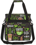 Green Coffee Cafe Maker Carrying Bag Travel Case Compatible with Keurig K-Mini or K-Mini Plus Portable Single Serve Coffee Brewer Case with Pockets for K-cup Pods