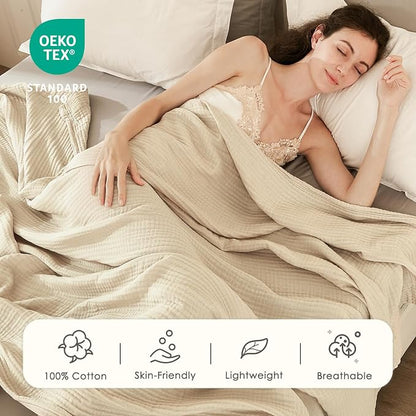 EMME Cotton Muslin Throw Blanket 4 Layer - Image 4