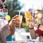 J WAY Instant Boba Bubble Pearl Taro Milk Tea Kit with Authentic Brown Sugar Tapioca Boba, Ready in Under One Minute, Paper Straws Included - 3 Servings