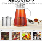 Extra Large Tea Infuser -304 Stainless Steel with Threaded Lid & Chain Hook-Perfect for Loose Leaf Tea,Cooking,Herbs,Iced Tea & Soup - Extra Fine Mesh Tea Strainers
