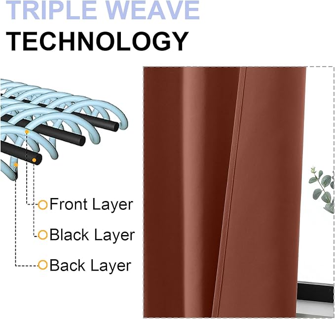 Simplebrand Ava Terracotta Short Blackout Curtains - Image 4
