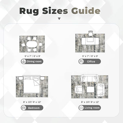 pmtsns Area Rugs 10x14 Living Room: Washable Rug Modern Abstract Neutral Soft - Image 8