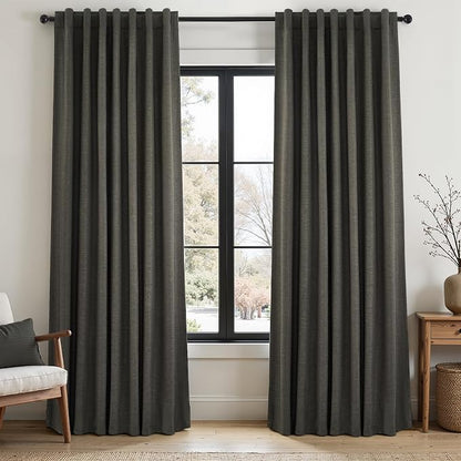 94 Inch Long Gray Blackout Curtains by Topfinel