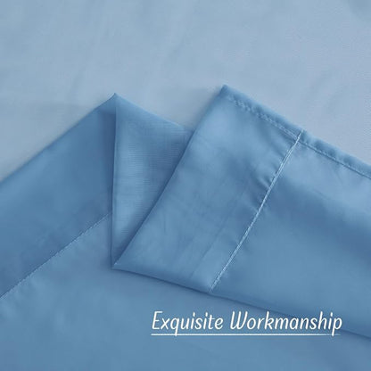 NICETOWN Stone Blue Sheer Curtains 90 Inches Long, Grommet Airy & Lightweight - Image 6
