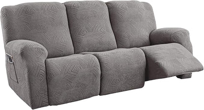 5-Piece Recliner Sofa Covers, Stretch Geometric Strokes Jacquard Recliner Sofa by Unknown