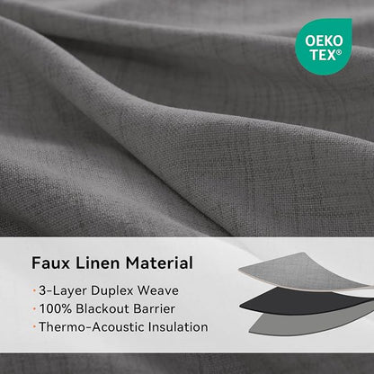 Curtains, Dark Gray, 2 Panels, Grommet Top, Thermal Insulated, Full Light - Image 4
