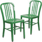 Flash Furniture Gael Commercial Grade 2 Pack Green Metal Indoor-Outdoor Chair by FlashFurniture