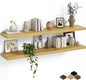 Fun Memories Floating Shelves for Wall, 48 Inch Long Set of 2 Rustic Wood Wall by FunMemories