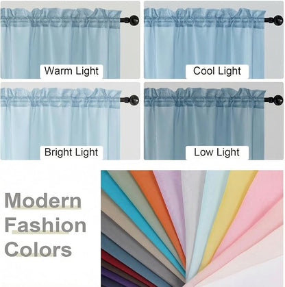 Sheer Curtains 84 Inches Long 2 Panels Set - Image 7