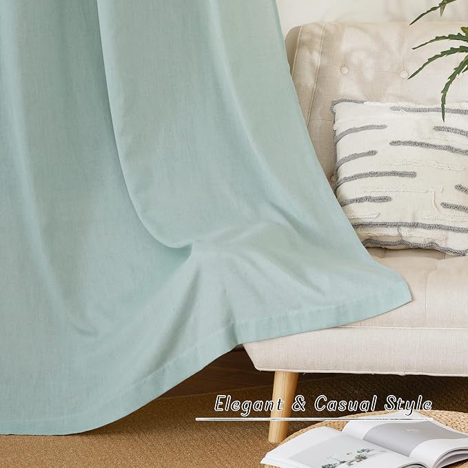 NICETOWN Rustic Linen 96 inch Long Curtains - Image 6