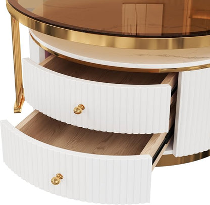Merax 2-Piece Round Nesting Coffee Table Set - Image 15