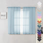 Sky Blue Sheer Curtains for Bedroom 54 Inch Length 2 Panels, Durable & Soft by Lecloud