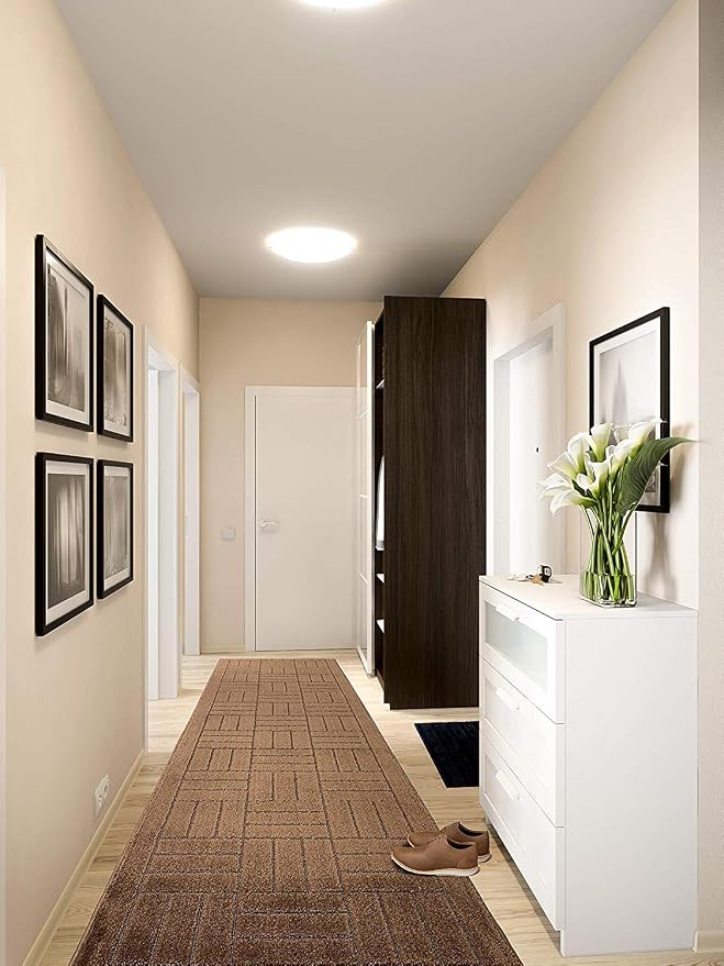 Custom Length Hallway Runner Rug, Slip Resistant, Bricks Brown, 26 Inch X 11 - Image 2